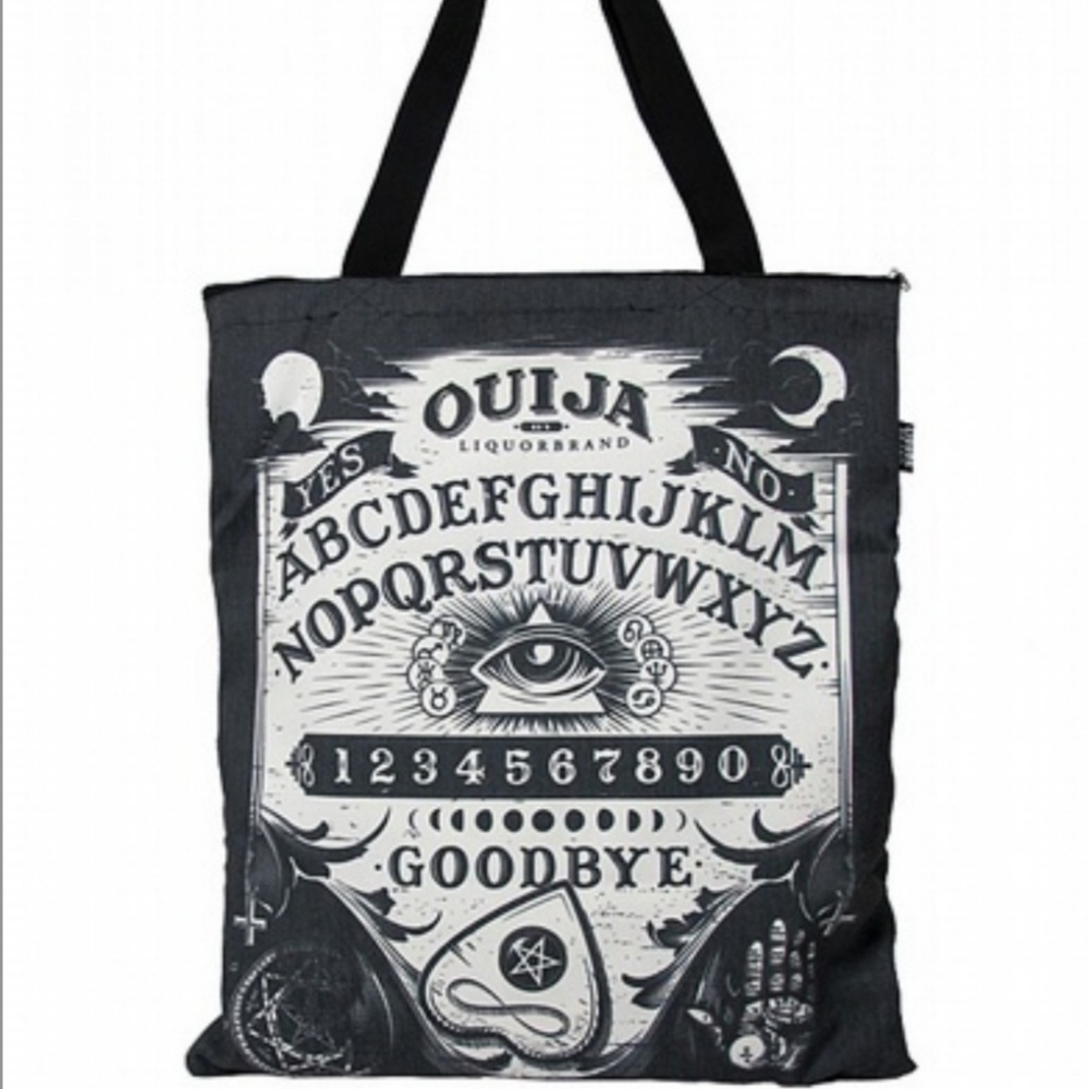 Liquor Brand Ouija tote bag gothic punk large tote
